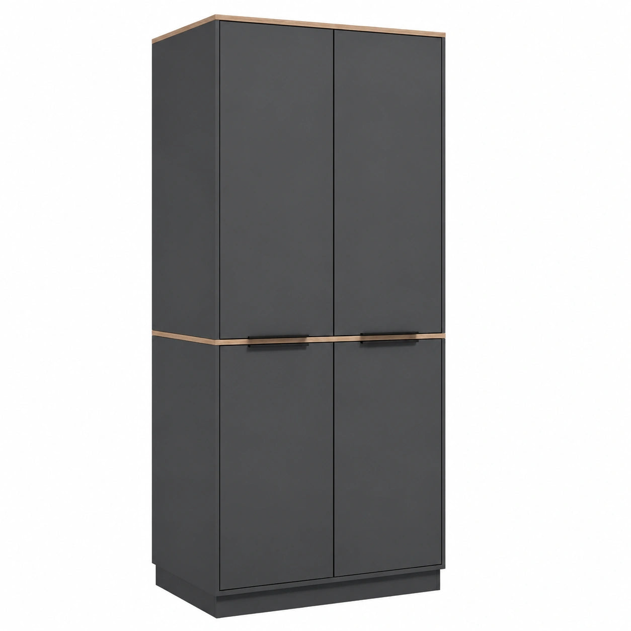 Armoire de Rangement Anthracite/Sonoma, 82x179cm avec 4 Portes pour V¨ºtements