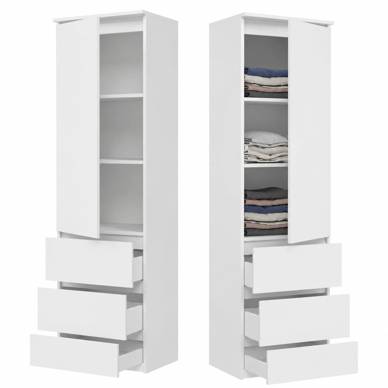 Armoire pratique avec tiroirs et ¨¦tag¨¨res, 50 cm L, 180,5 cm H