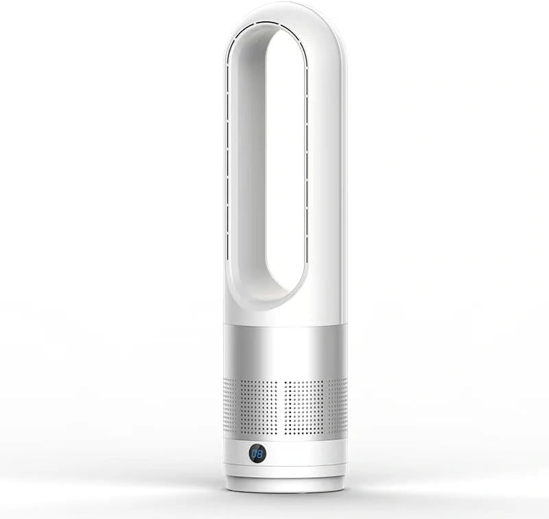 Ventilateur, avec télécommande, commande tactile, fonctionnement silencieux, Argenté