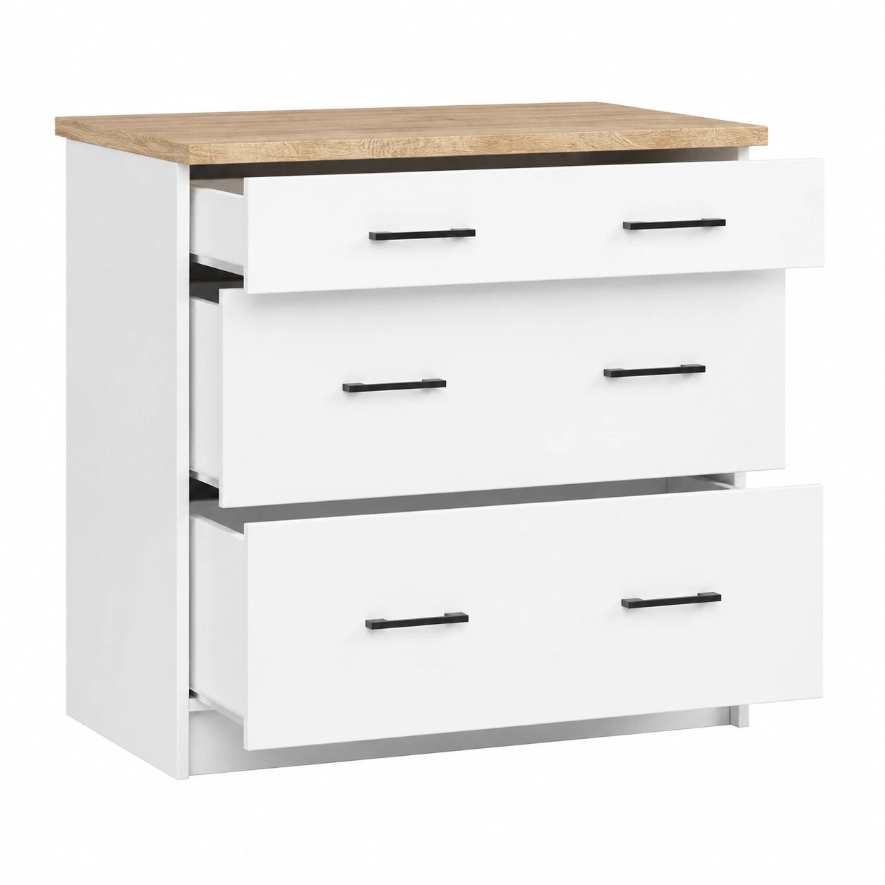 Armoire de Cuisine Moderne avec Tiroirs en Blanc, Facile ¨¤ Assembler