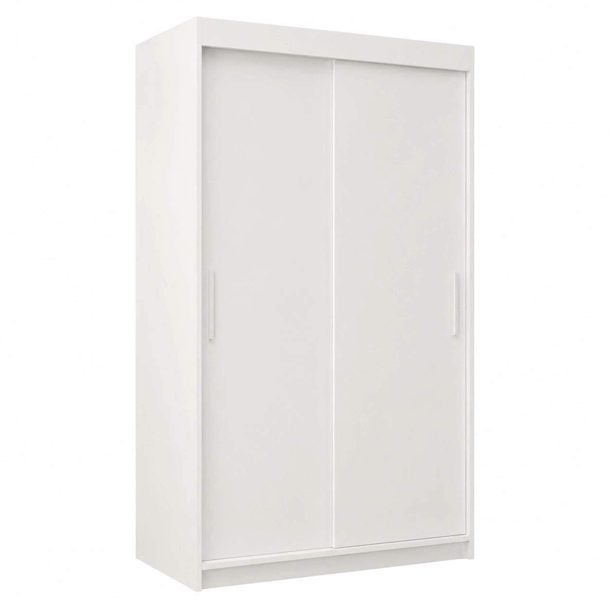 Armoire moderne ¨¤ deux portes coulissantes avec tringle et ¨¦tag¨¨res, blanc mat, 100 x 200 x 62 cm