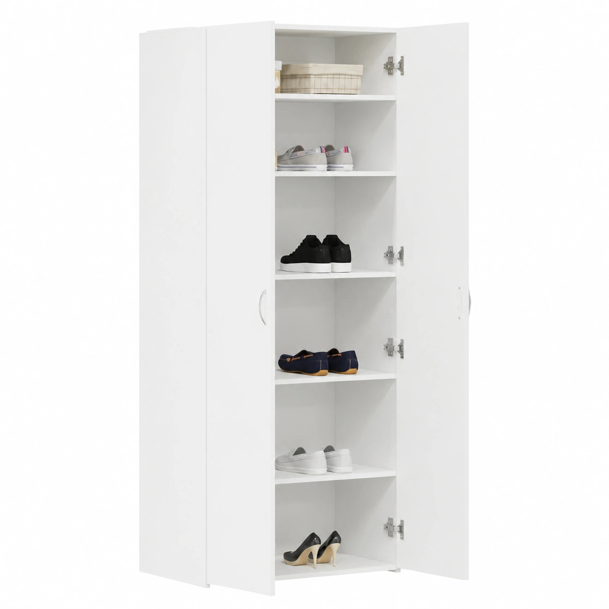 Grand meuble de rangement chaussures blanc avec ¨¦tag¨¨res ajustables