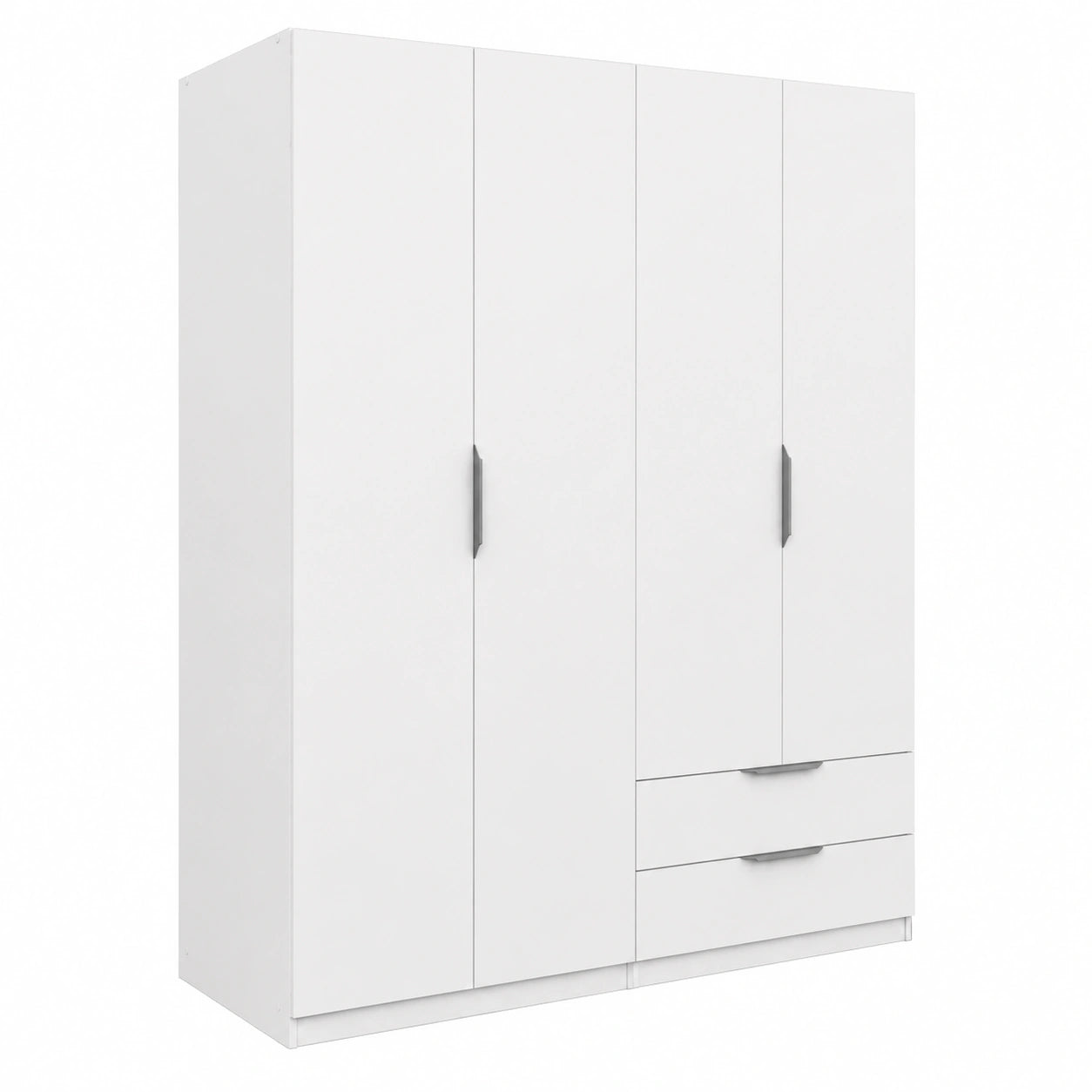 Grande armoire moderne avec penderie, ¨¦tag¨¨res et tiroirs, blanc mat