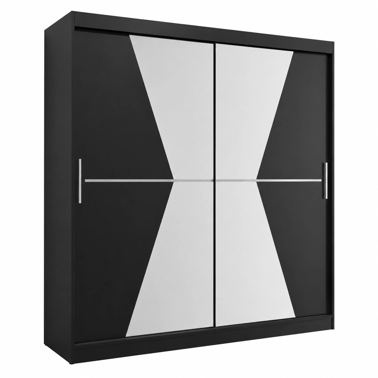 Armoire ¨¤ portes coulissantes avec miroir et ¨¦tag¨¨res int¨¦gr¨¦es pour chambre
