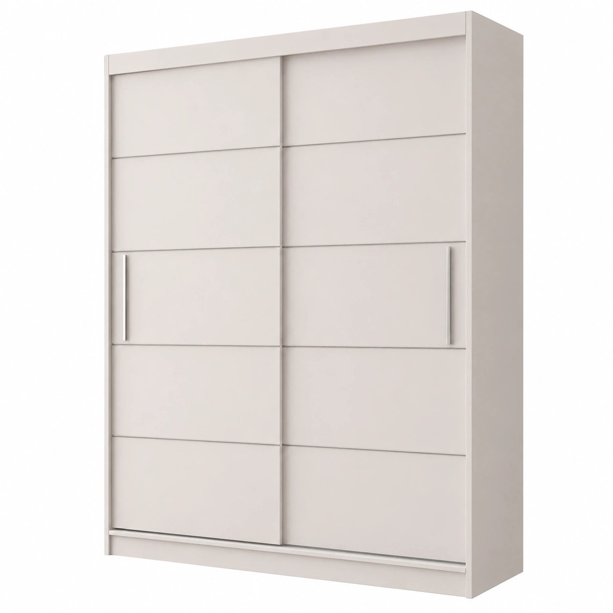 Armoire Coulissante Moderne 150x200x61 cm, Blanc, Rangement Chambre et Salon