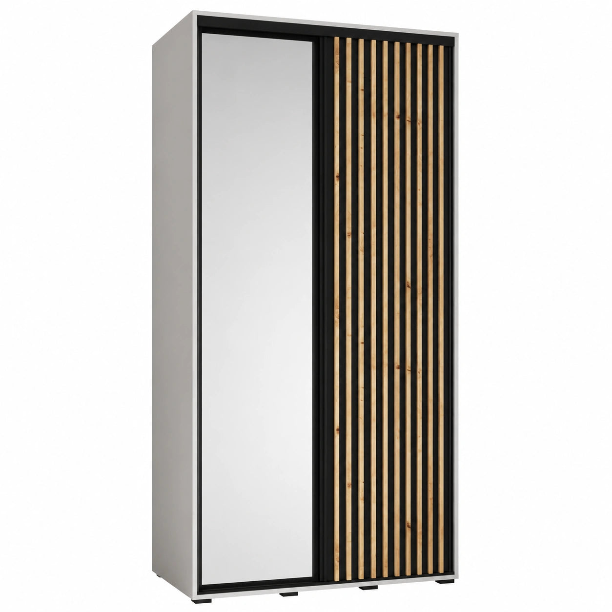 Armoire Moderne ¨¤ Portes Coulissantes avec Miroir et ¨¦tag¨¨res