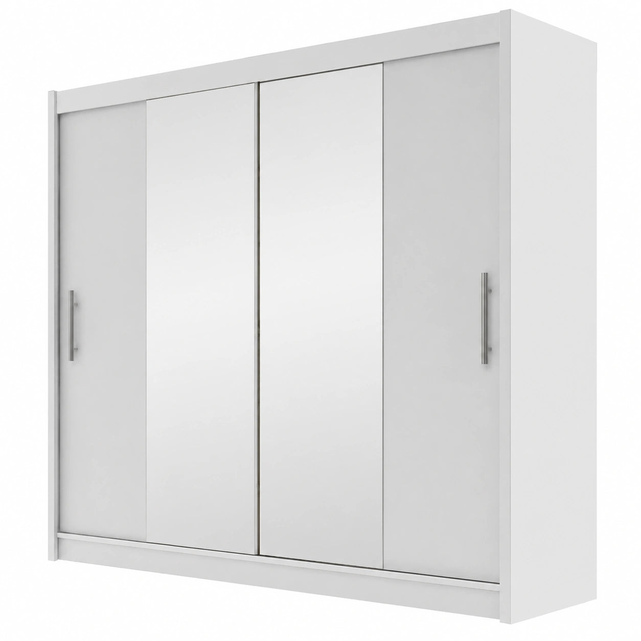 Armoire moderne ¨¤ portes coulissantes avec miroir, blanche, 180 x 215 x 58 cm