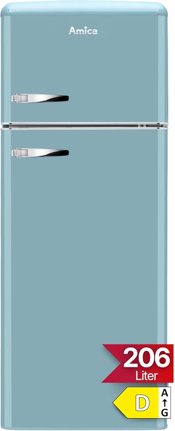 Amica, Réfrigérateur, 206L, 144x55x62cm, fonctionnement automatique, Bleu