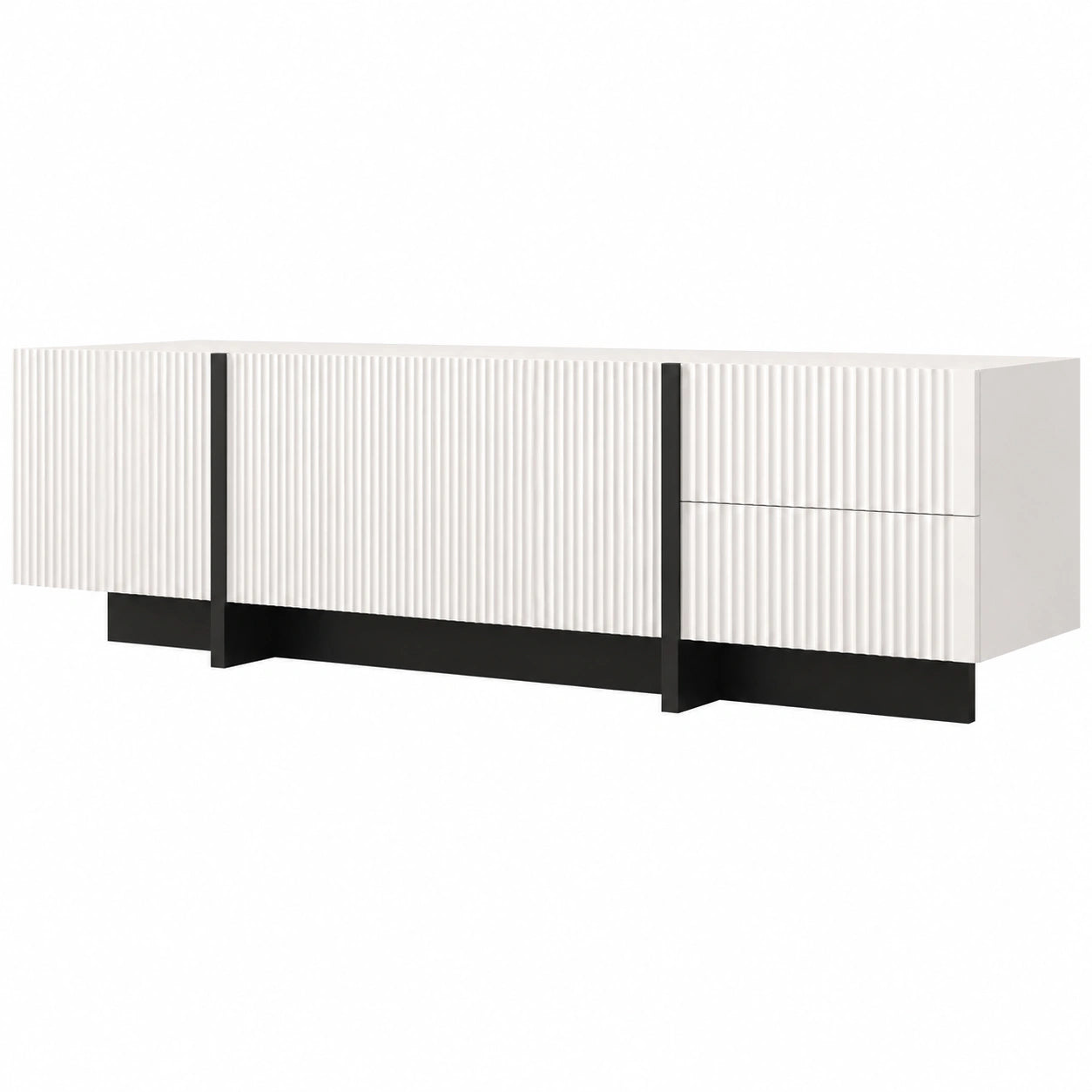 Meuble TV Moderne avec Tiroirs et Portes