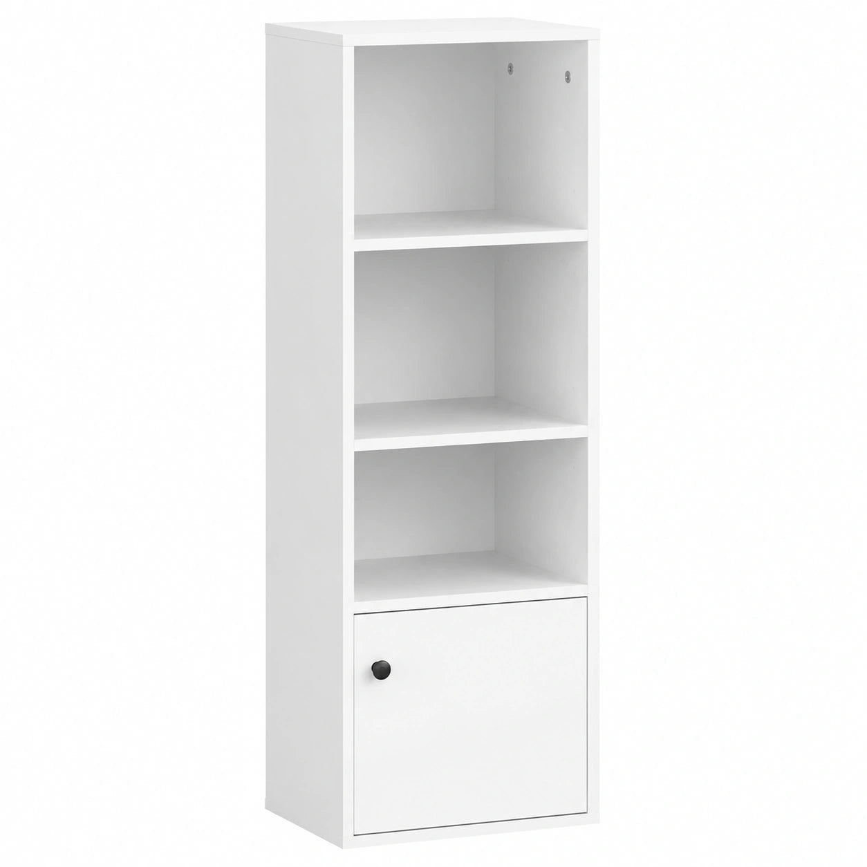 Biblioth¨¨que moderne ¨¤ 4 niveaux avec portes et ¨¦tag¨¨res r¨¦glables, pour salon, chambre ou bureau, blanc