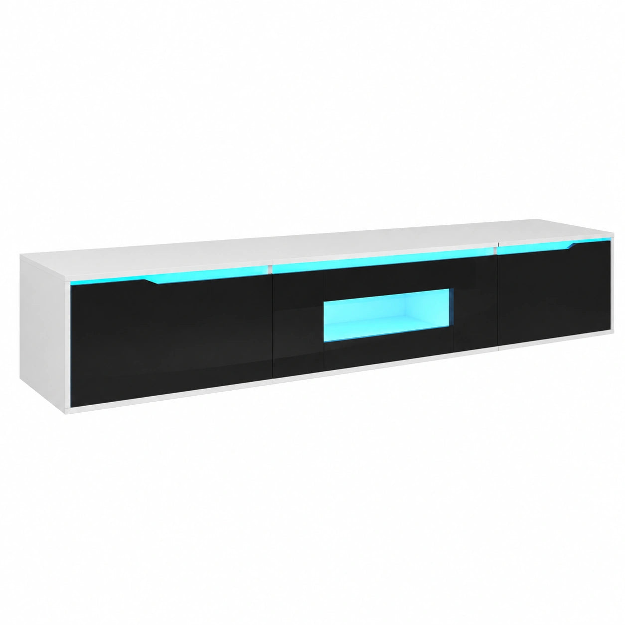 Meuble TV Moderne avec ¨¦clairage LED et Rangement
