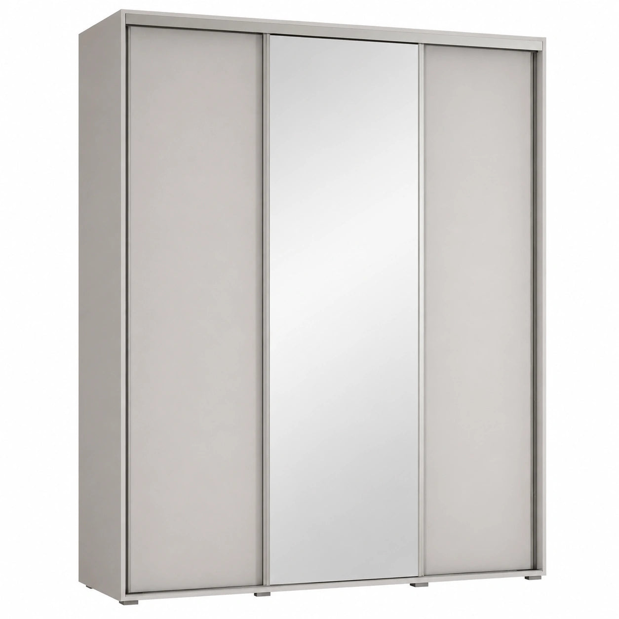 Armoire de Chambre ¨¤ Trois Portes Coulissantes avec Miroir et ¨¦tag¨¨res