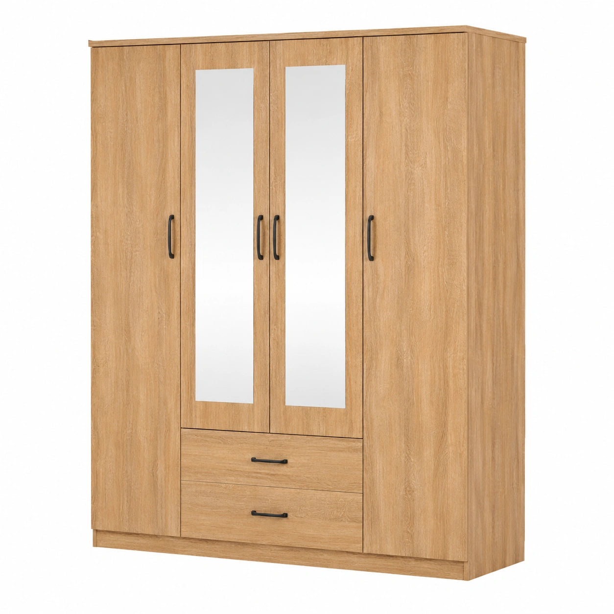Armoire 4 portes avec penderie et ¨¦tag¨¨res, rangement chambre