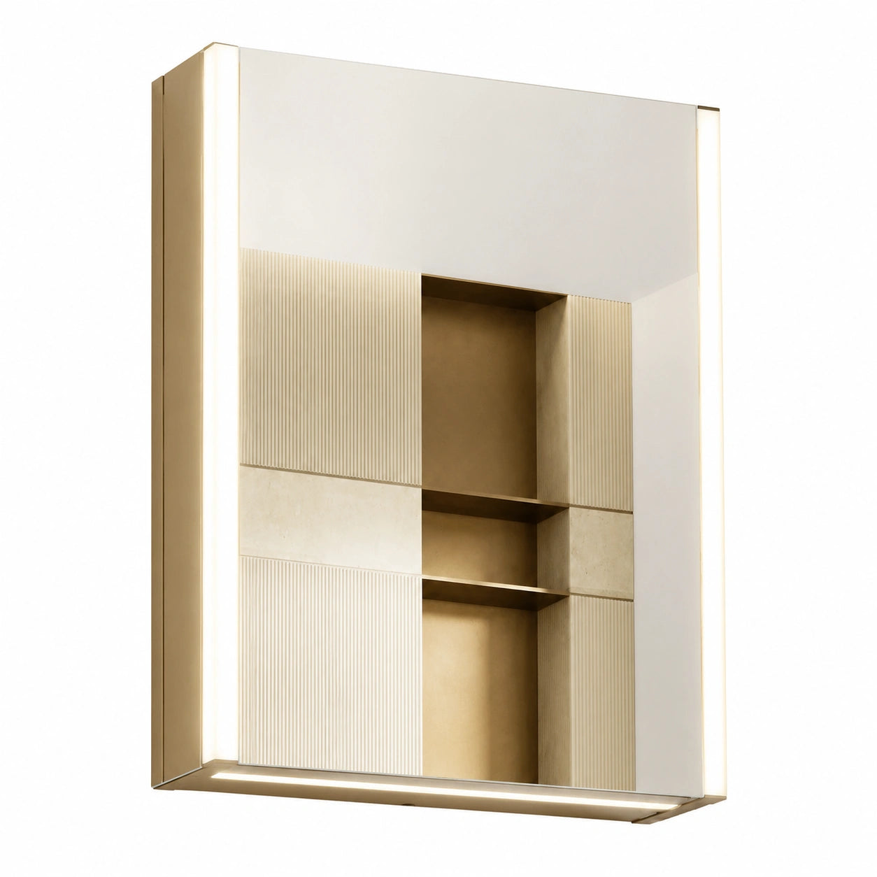 Armoire de salle de bains avec miroir et ¨¦clairage LED, temp¨¦rature r¨¦glable, anti-bu¨¦e, prise USB