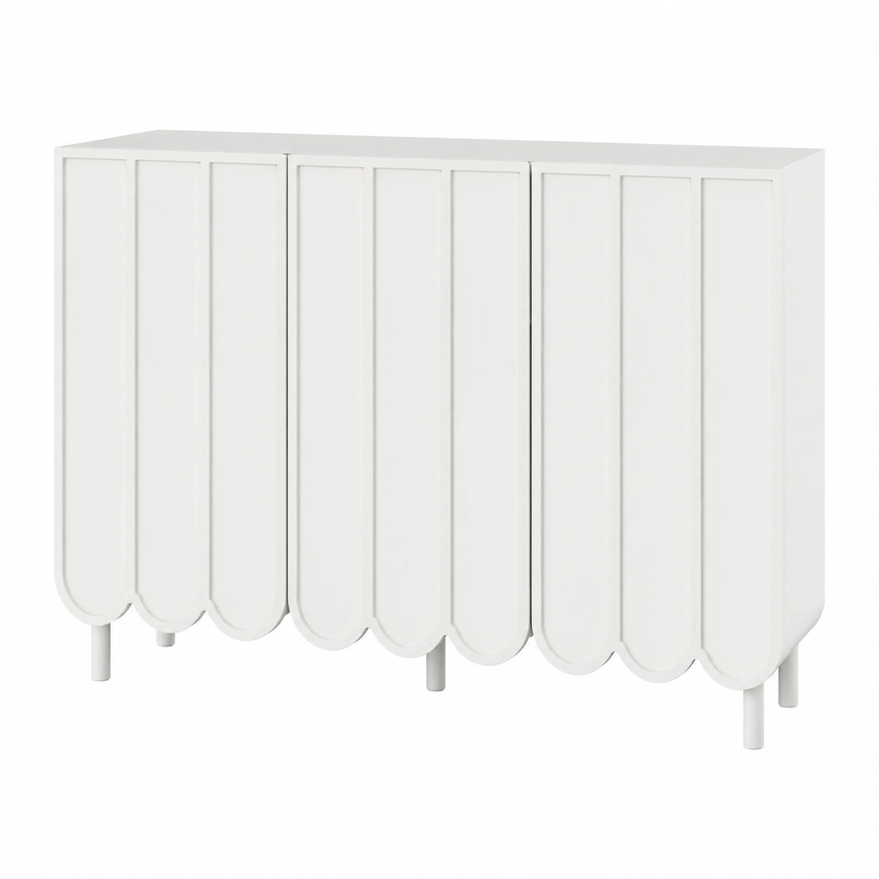 Armoire moderne avec portes ondul¨¦es et ¨¦tag¨¨res r¨¦glables, dimensions 120 x 35 x 80 cm, id¨¦ale pour le salon