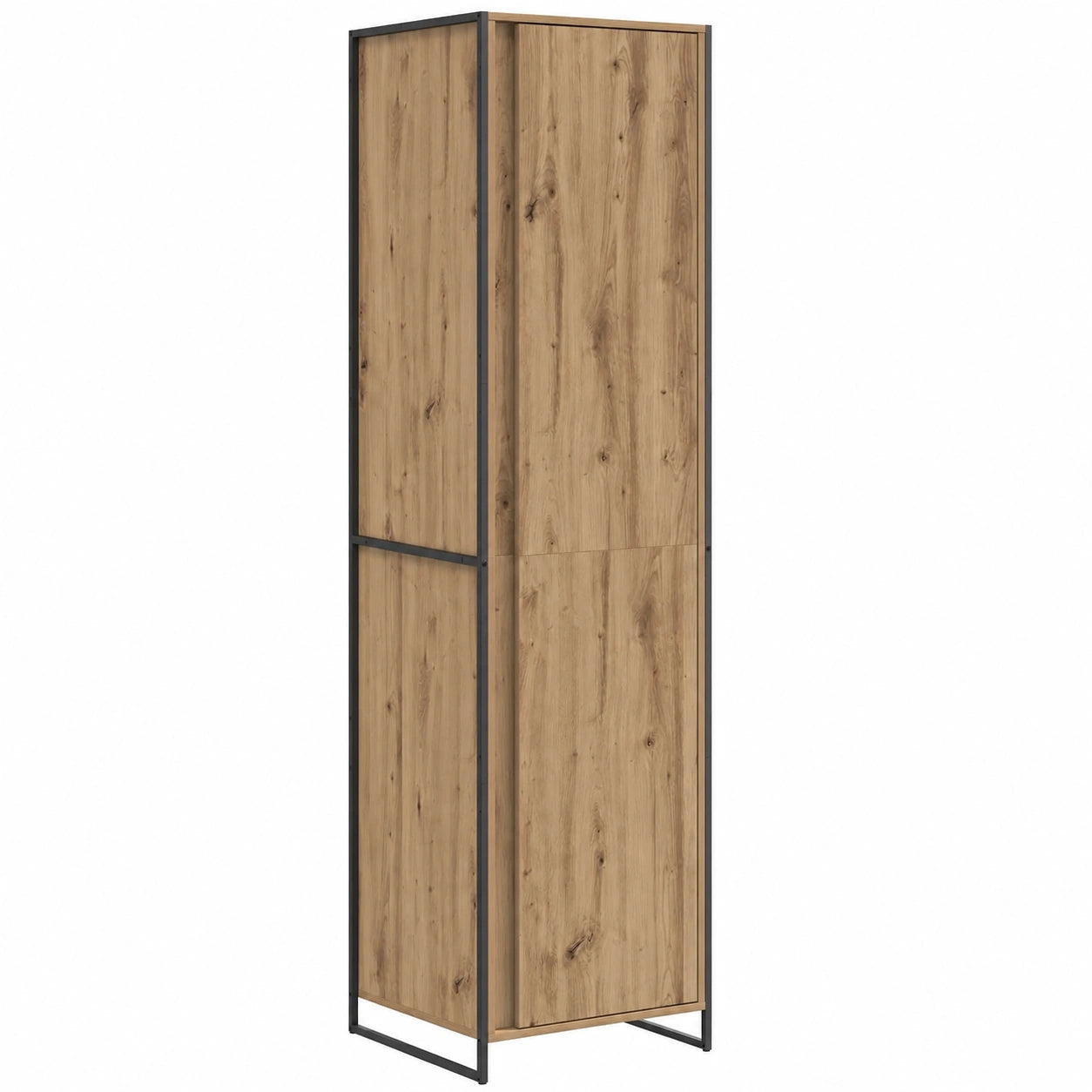Armoire Minimaliste en Ch¨ºne Artisan avec Rangements Int¨¦gr¨¦s 50x50x200 cm