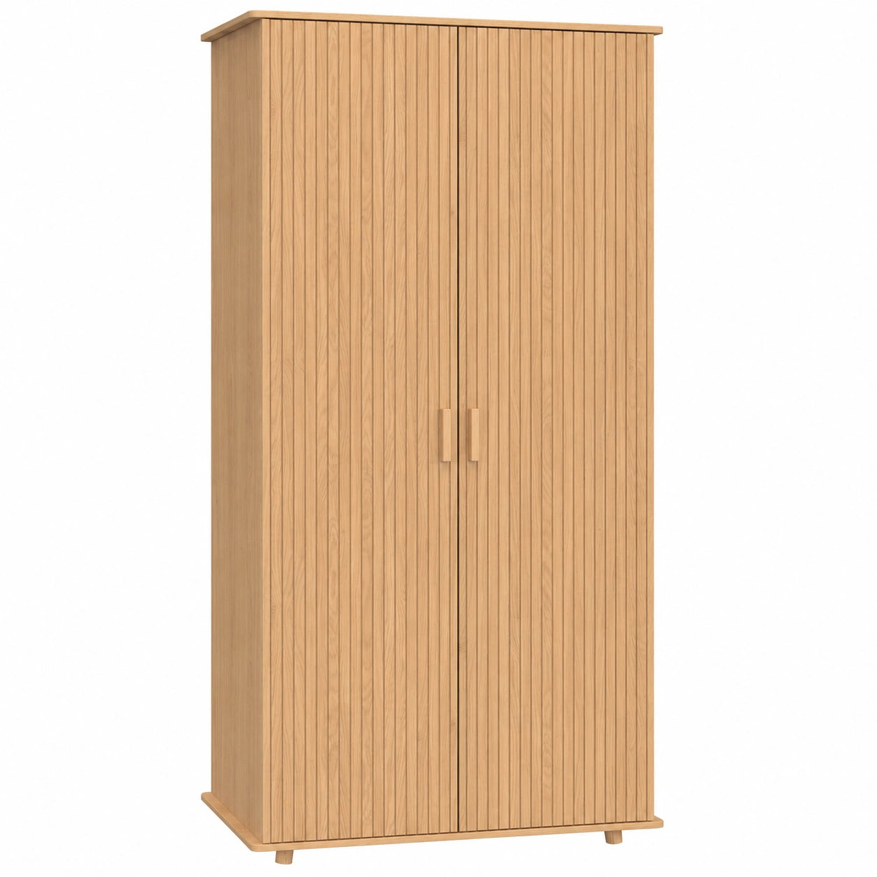 Armoire 2 portes avec ¨¦tag¨¨res et penderie en ch¨ºne