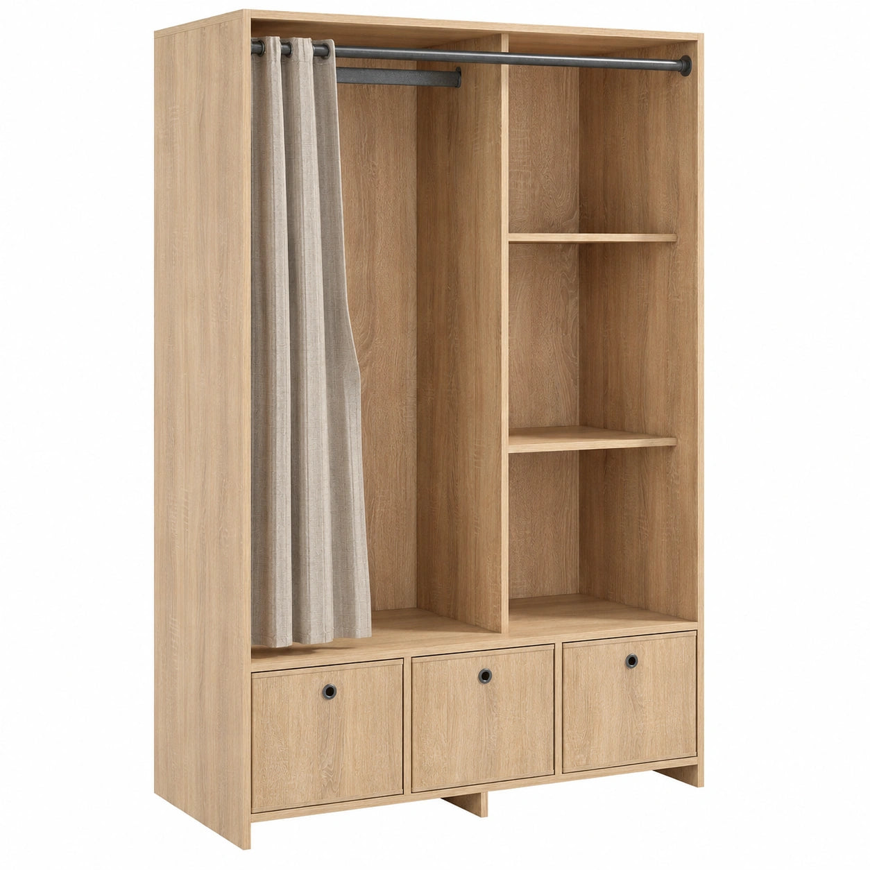 Armoire polyvalente ¨¤ 2 portes avec ¨¦tag¨¨res en ch¨ºne Sonoma