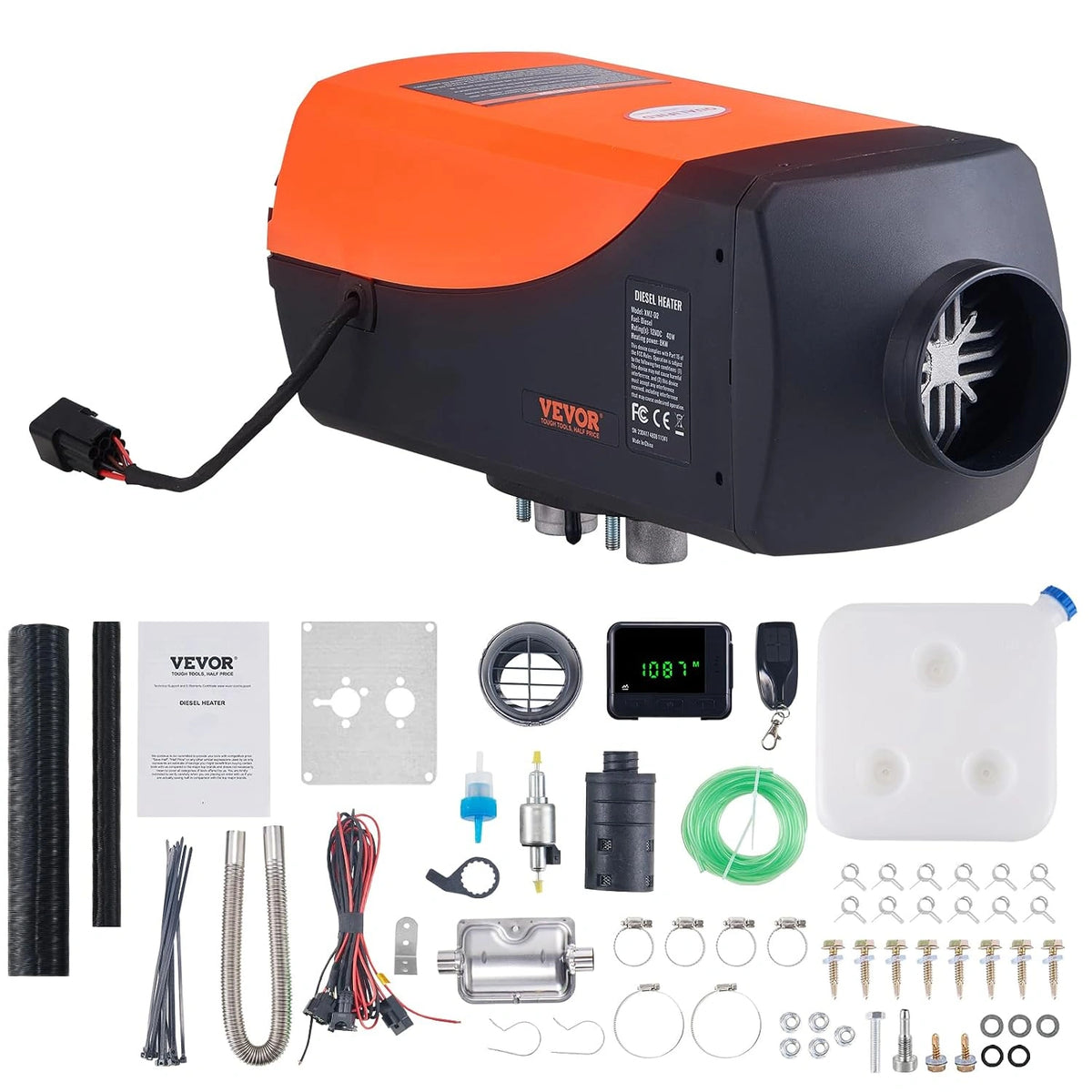 VEVOR, Chauffage électrique, 5-8, 0,62 L, 10 L, 12 V, avec télécommande, connecté, fonction chauffage