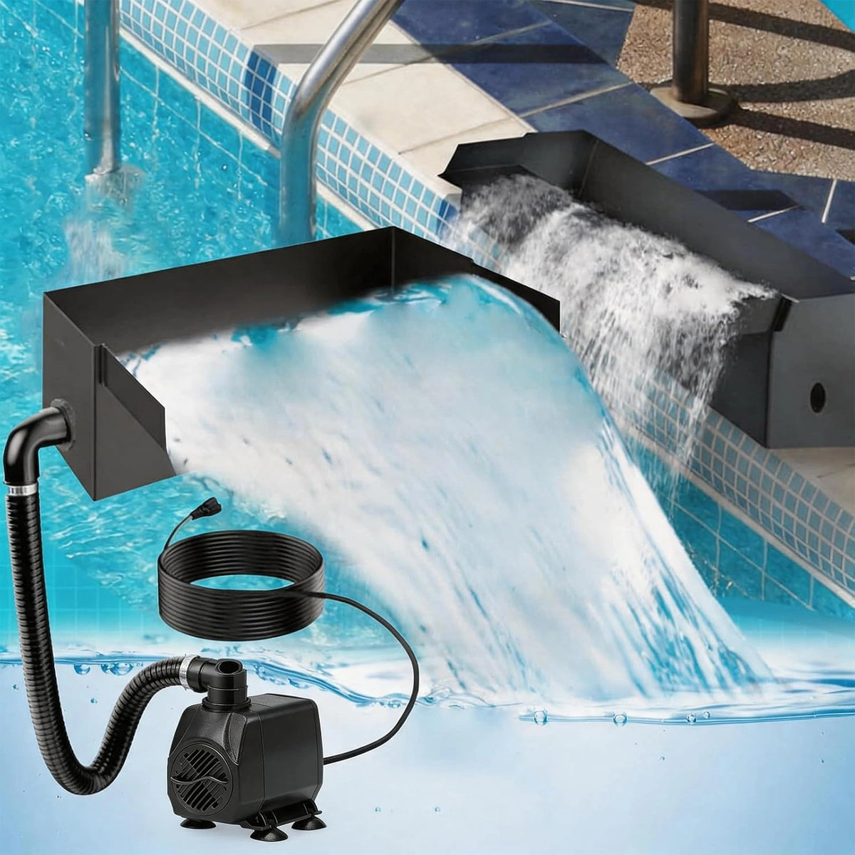 Cascade, Appareil électrique, 3000 L, 45w, Argenté