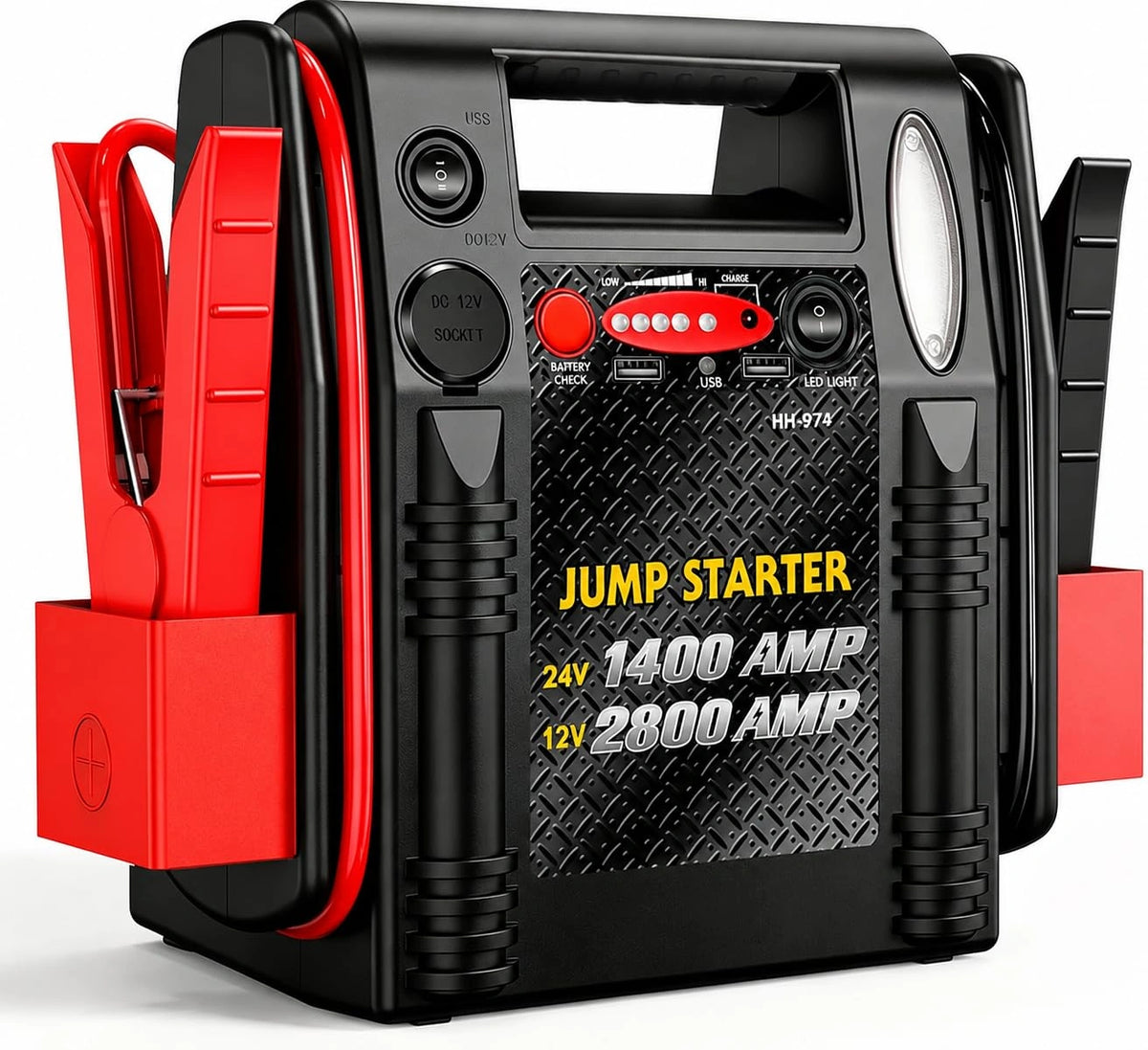 Booster, Batterie, 2800A, 12V, 24V, format mobile