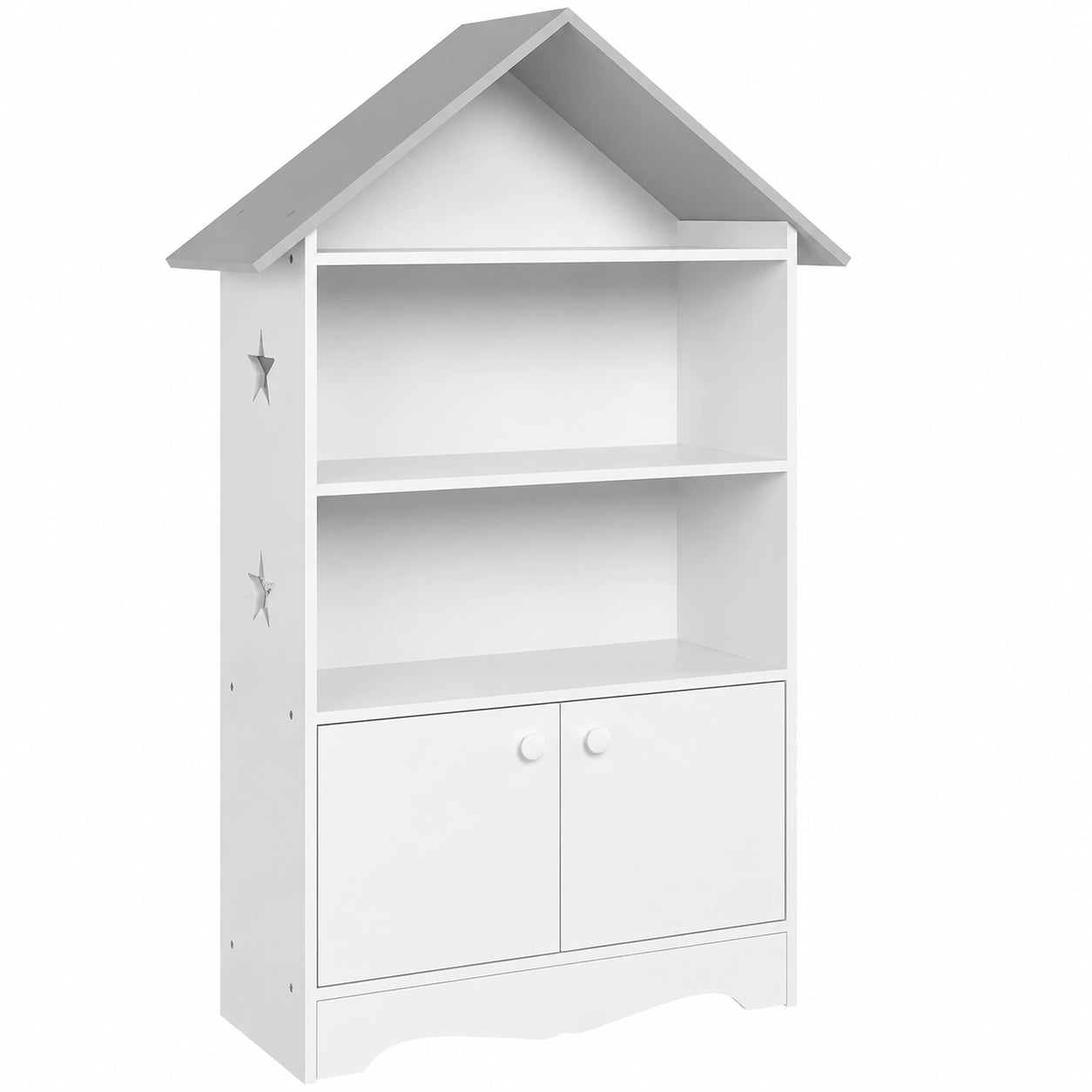 Biblioth¨¨que pour enfants avec ¨¦tag¨¨re ¨¤ jouets et porte verrouillable blanche