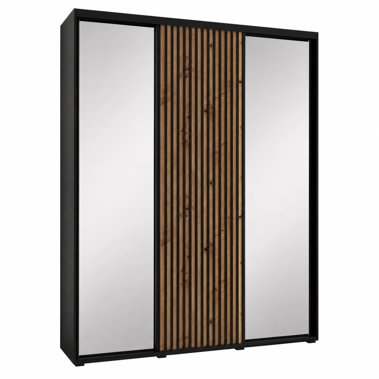 Armoire moderne ¨¤ trois portes coulissantes avec miroir et ¨¦tag¨¨res