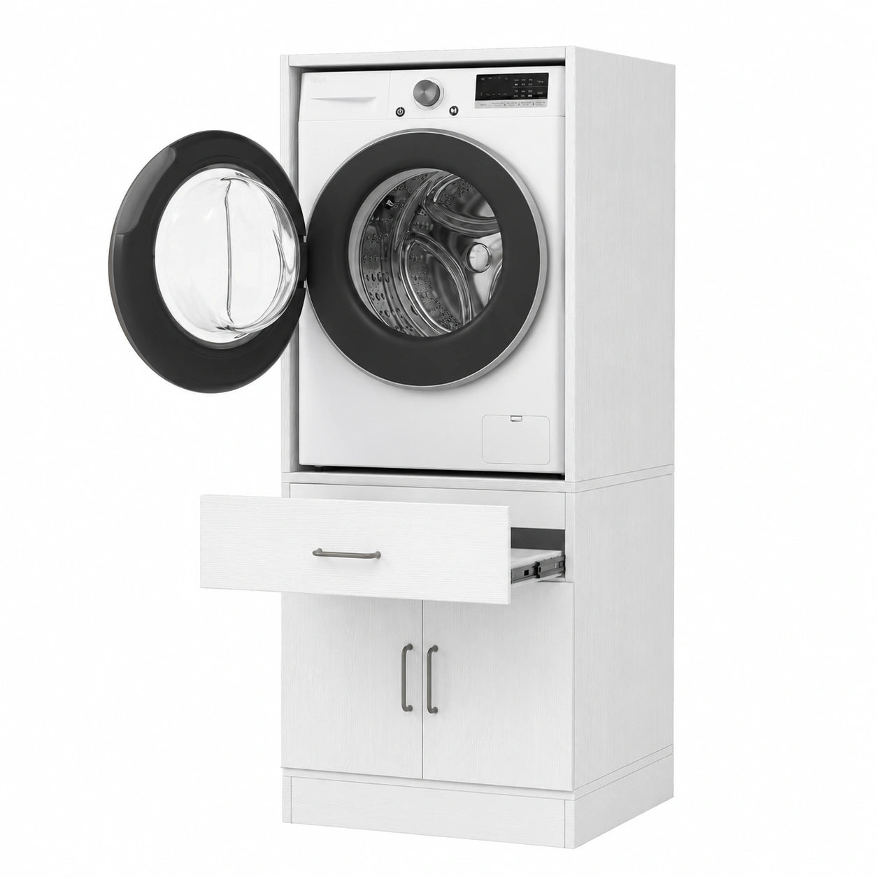 Meuble de Rangement pour Machine ¨¤ Laver avec ¨¦tag¨¨re Coulissante