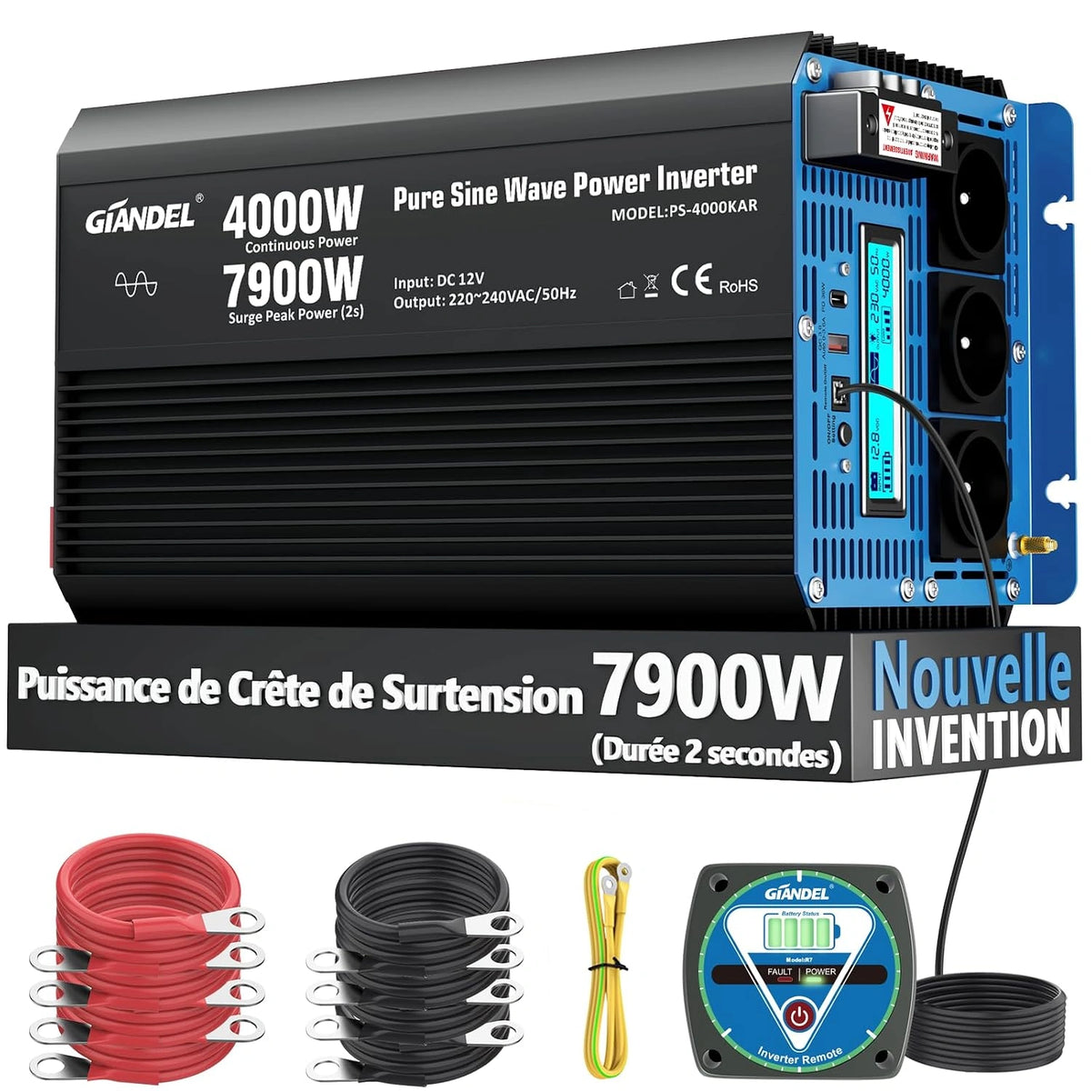 GIANDEL, Écran, 4000W, 7900W, 12V