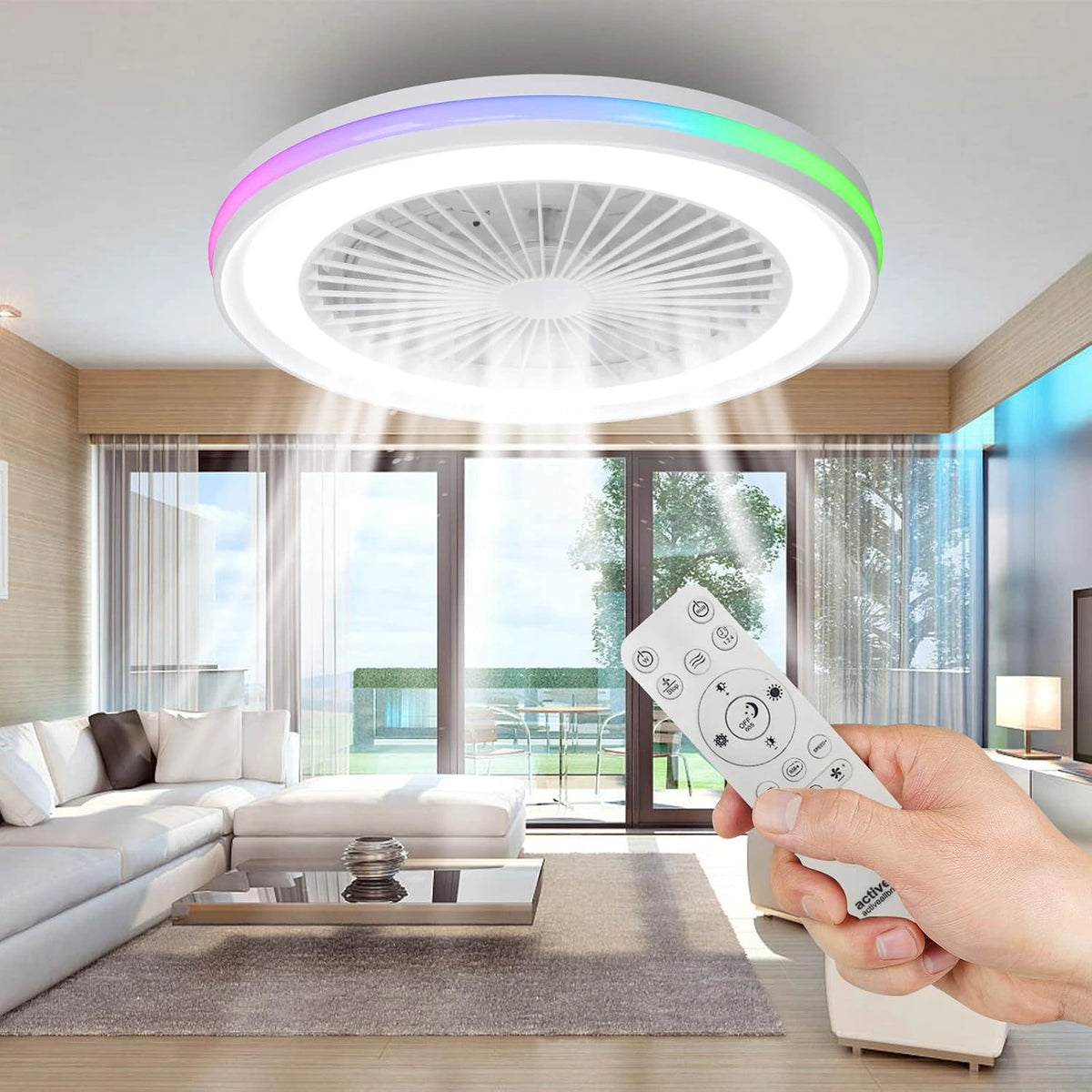 activeallbrite, Ventilateur, 3000K-6500K, 40W, avec télécommande