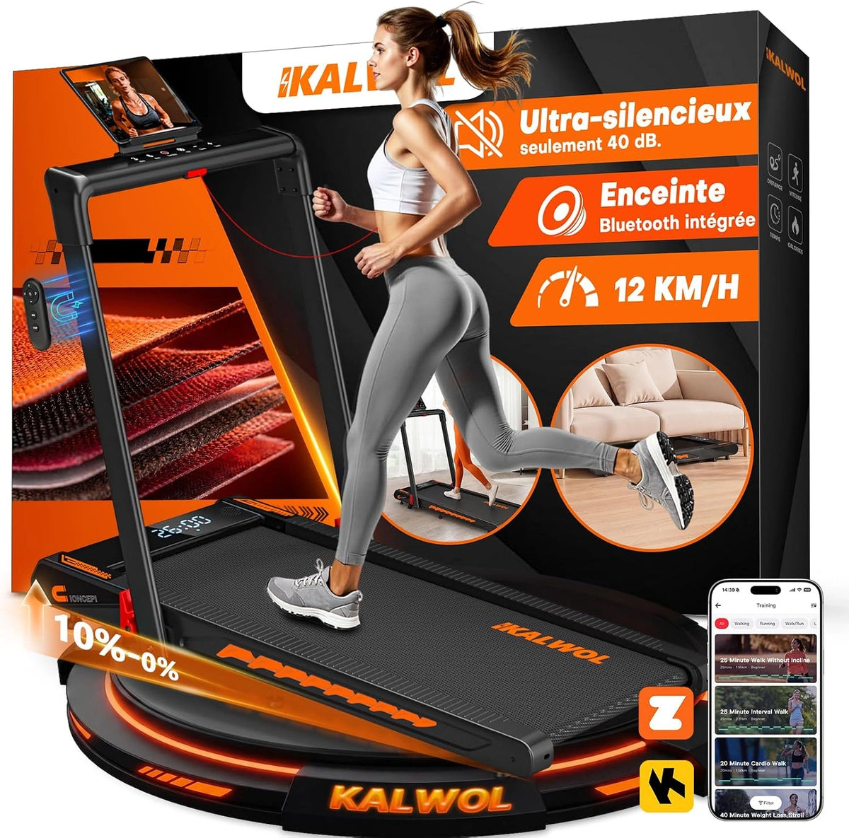 Tapis, Enceinte audio, Bluetooth, avec télécommande, fonctionnement silencieux