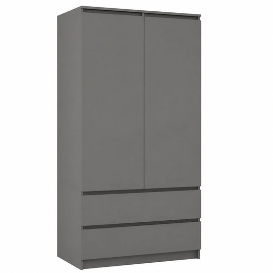 Armoire ¨¤ 2 portes avec ¨¦tag¨¨res et tiroirs pour chambre