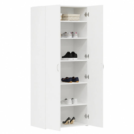 Grand meuble de rangement chaussures blanc avec ¨¦tag¨¨res ajustables