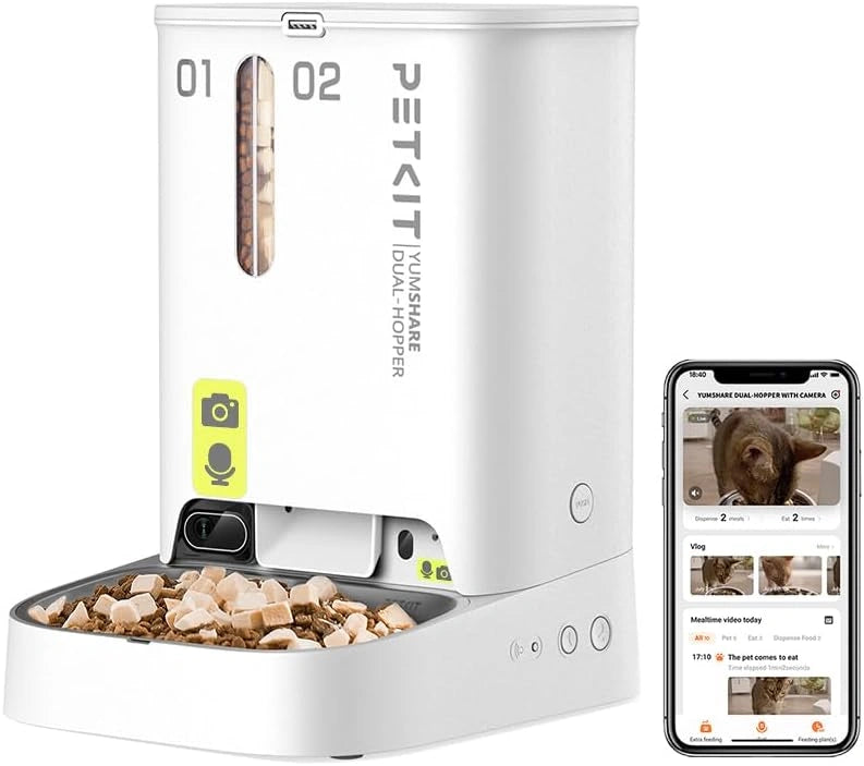 PETKIT, Caméra, 1080P, 5L, Wi-Fi, connecté, fonctionnement automatique, Argenté