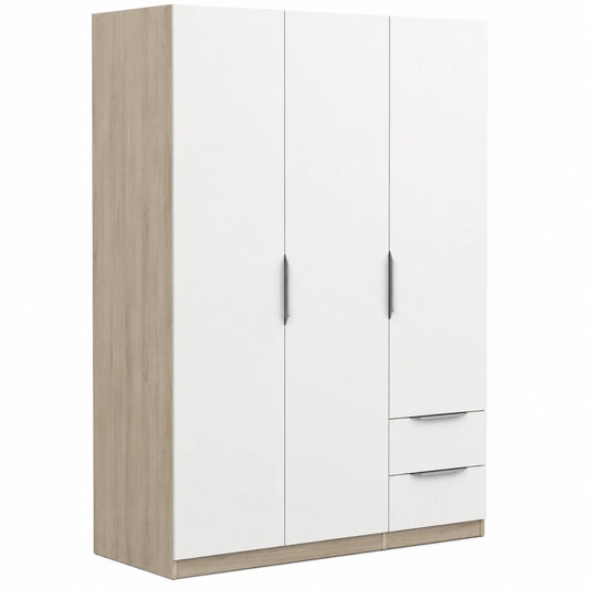 Grande armoire penderie ¨¤ 3 portes avec tiroirs et ¨¦tag¨¨res