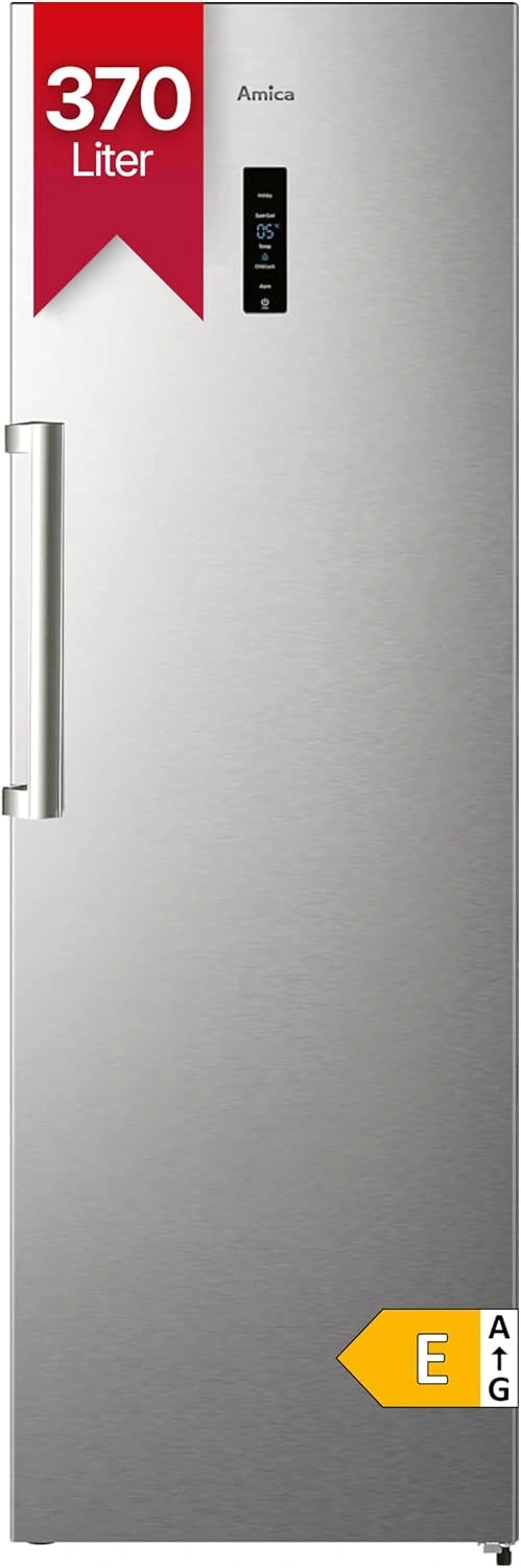 Amica, Réfrigérateur, 370 l, refroidissement, fonctionnement automatique, Argenté