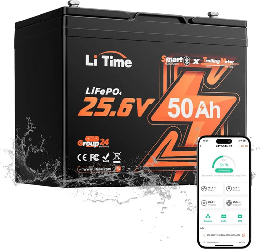 LiTime, Batterie, 24V, Bluetooth