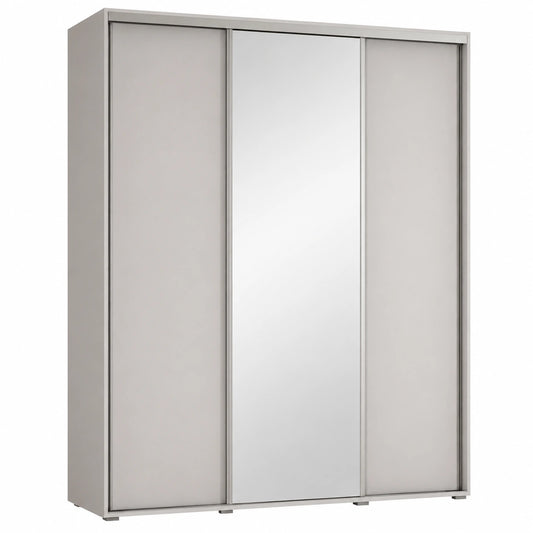 Armoire de Chambre ¨¤ Trois Portes Coulissantes avec Miroir et ¨¦tag¨¨res