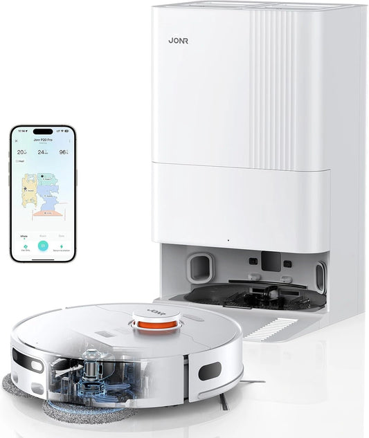 JONR, Aspirateur robot, sans fil, fonctionnement automatique, Blanc