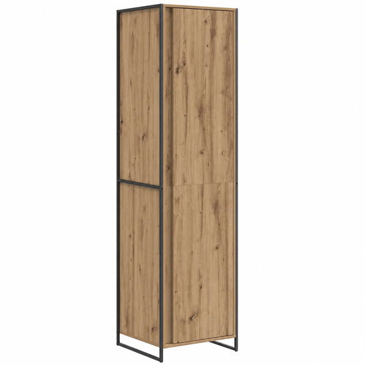 Armoire Minimaliste en Ch¨ºne Artisan avec Rangements Int¨¦gr¨¦s 50x50x200 cm
