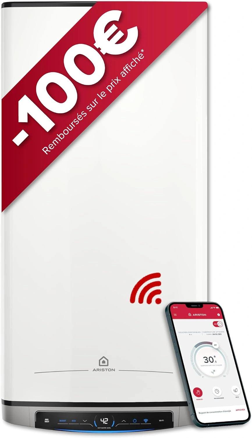 Ariston, Appareil électrique, 80L, Wi-Fi