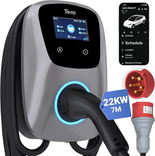 Tera, Chargeur, 32A, 400V, Wi-Fi, Bluetooth, connecté