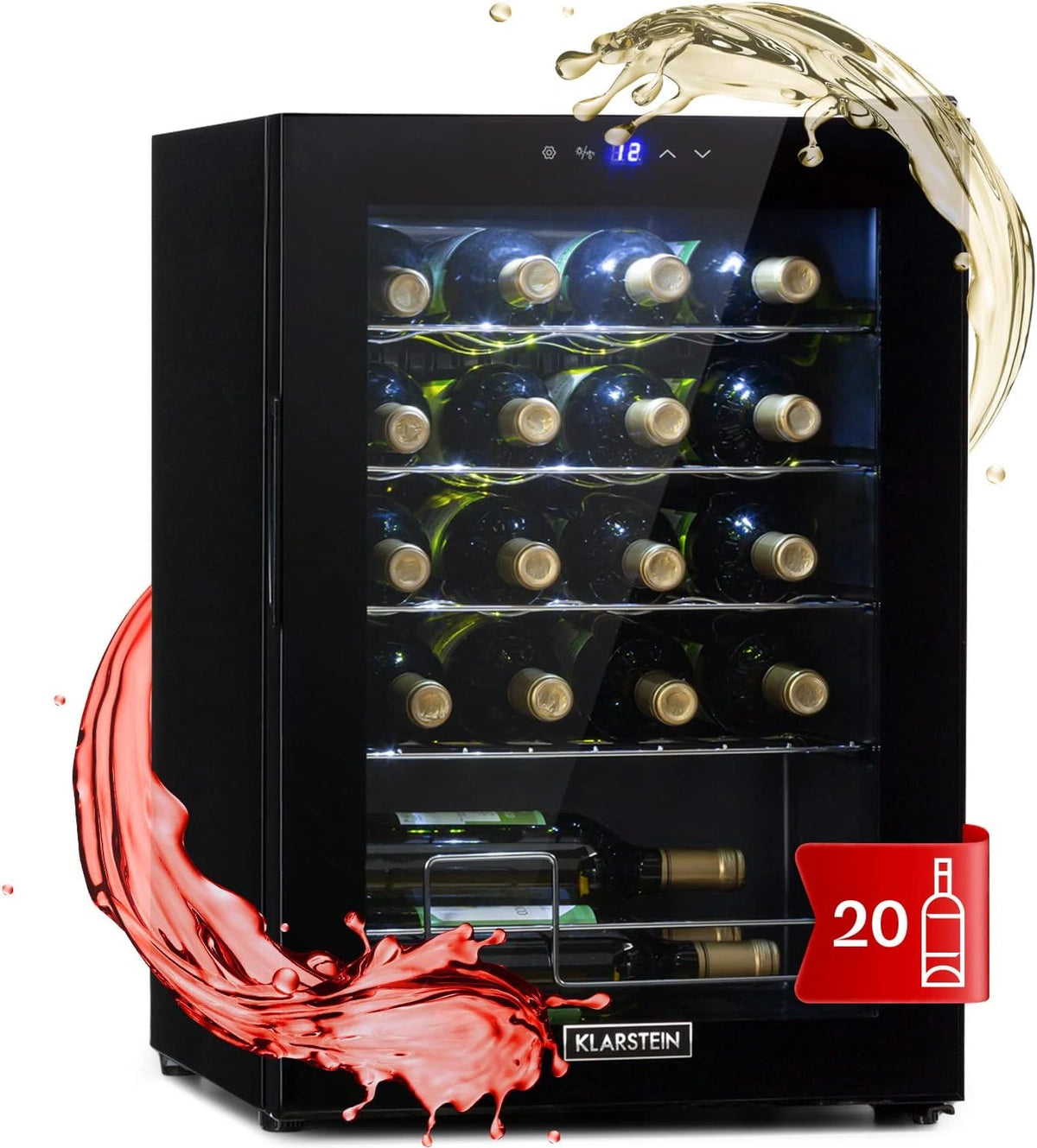 Klarstein, Réfrigérateur, 53 L, fonctionnement silencieux, Noir/Argenté