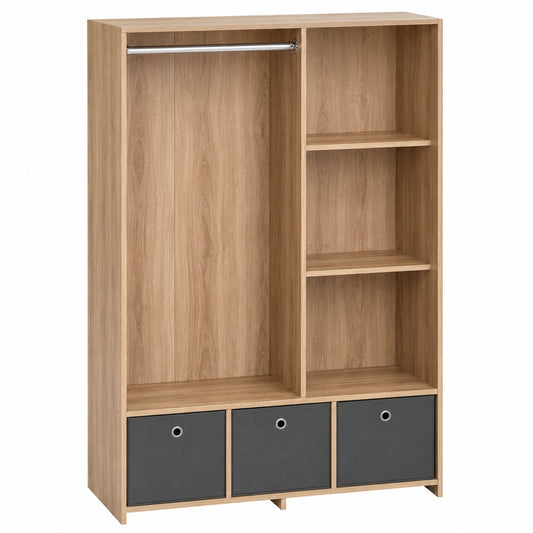 Armoire penderie avec rideau et tiroirs amovibles
