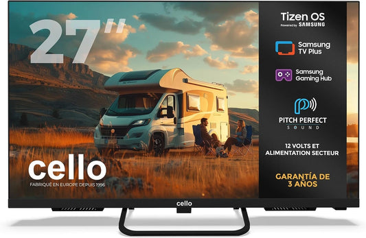 Cello, Téléviseur, CTRAV-27TZ, 12 V, 230 V, 27 Pouces, Bluetooth, connecté