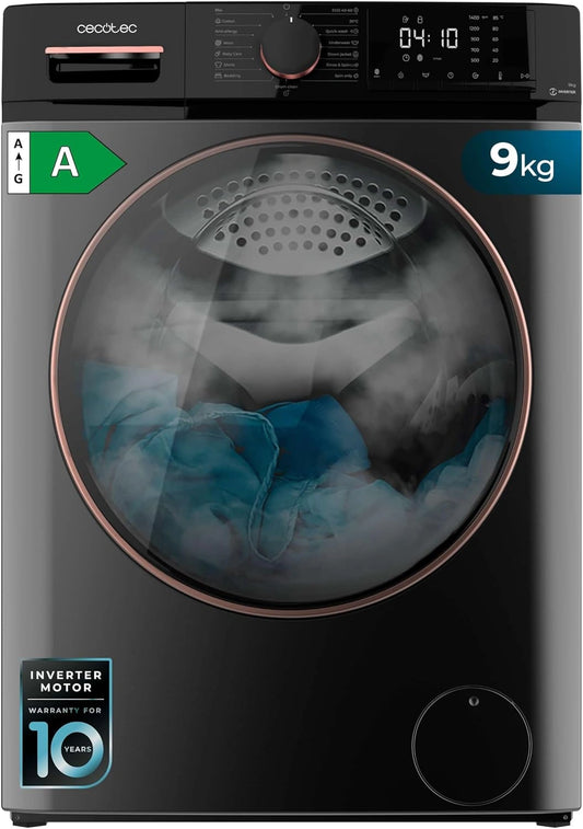 Cecotec, Lave-linge, 2000W, technologie Inverter, fonction vapeur