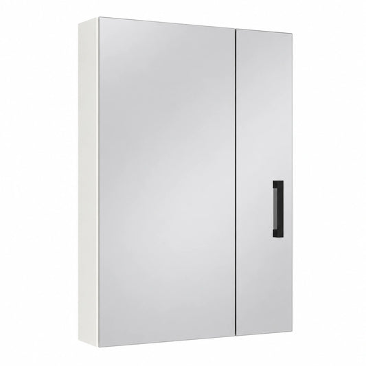 Armoire de Salle de Bain Murale avec Miroir et Rangement - Moderne Anthracite, 60x70 cm