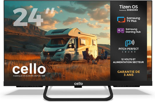 Cello, Téléviseur, CTRAV-24TZ, 12 V, 230 V, 24 Pouces, Bluetooth, connecté