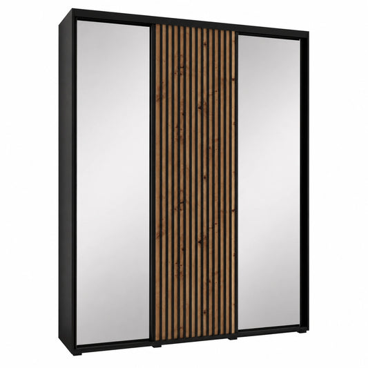 Armoire moderne ¨¤ trois portes coulissantes avec miroir et ¨¦tag¨¨res