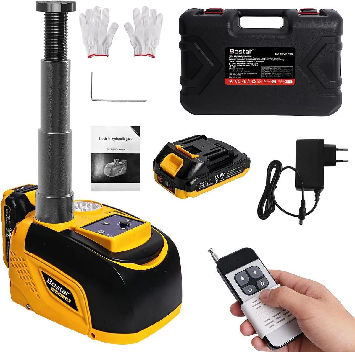 Bostar, Four électrique, 18V, sans fil, avec télécommande